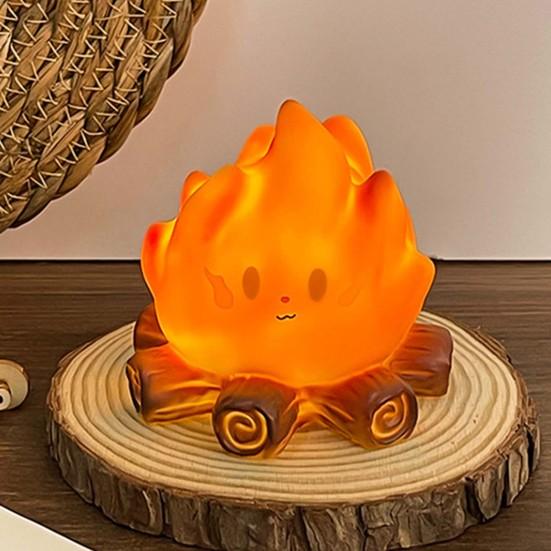 Night Light No Open Flame Safe Design Soft Warm Yellow Light Flame Pet Shape Battery Operated Children Bedroom Lamp