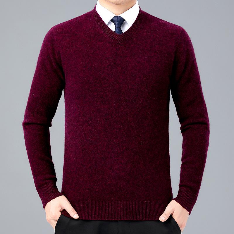 2025 Herren V-Ausschnitt Kaschmirpullover: Dick, Warm, Business Casual für Herbst/Winter