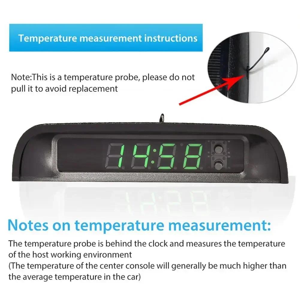 Solar Charging Powered Car Clock Automatic Adjustment Car Clock2 4-Hour 3-level Brightness Auto Internal Stick-On Digital Watch