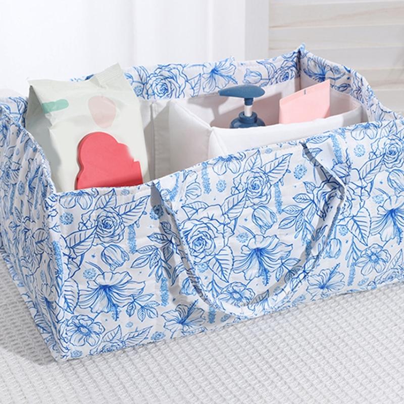 Compact Diaper Storage Basket Cotton Nursery Organizer Baby Clothes Storage Basket For Odor Control And Space Saving