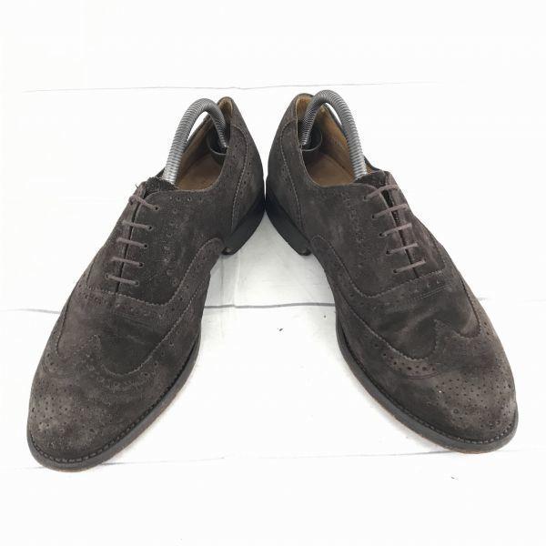Dutch Brand Van Bommel Genuine Leather Wingtip Suede Finish Goodyear Welt Shoes Size 26.5cm Brown(USED)