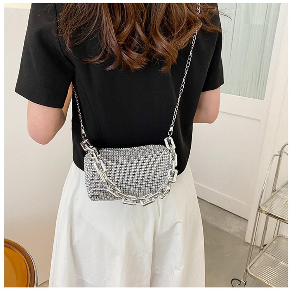Trendy Spring Summer Women's Bag - Personalized Colorful Diamond Chain Shoulder Crossbody Bag