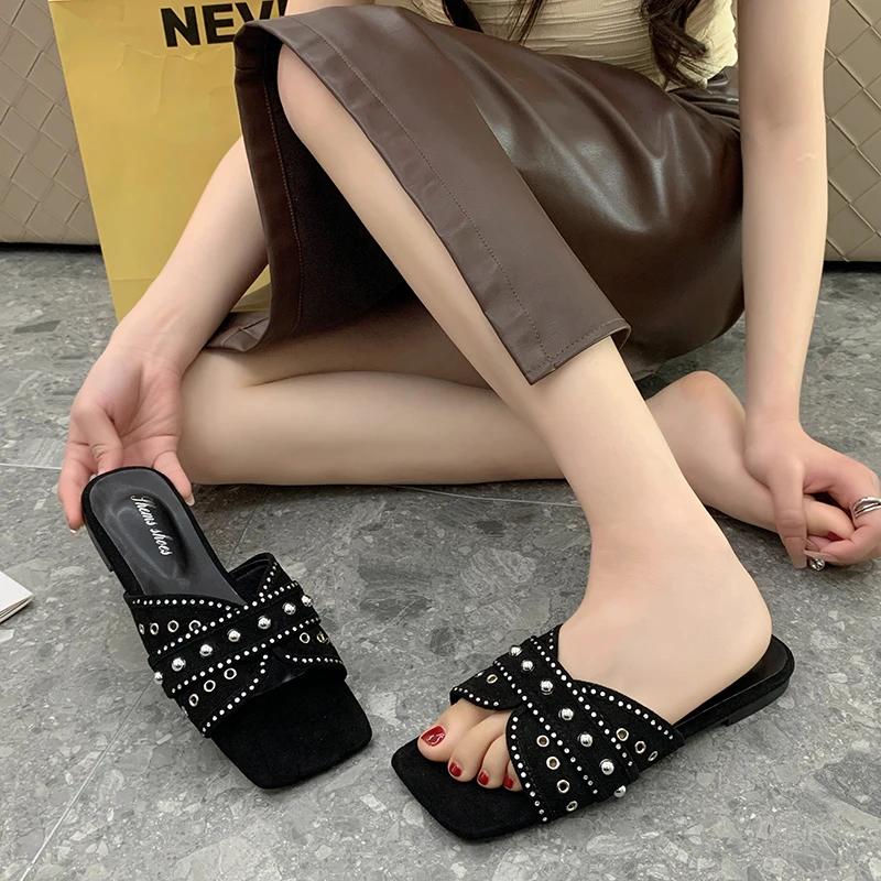 Fashion Women Shoes Open Toe Slippers Walking 2024 Summer New Fashion Beach Flip Flops Sandals Designer Slides Mujer Shoes  Sandalias