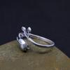 Buyee 925 Sterling Silver Cute Bird Ring Adjustable Animal Jewelry for Women Vintage Animal Jewelry Fine Silver Ring Gift