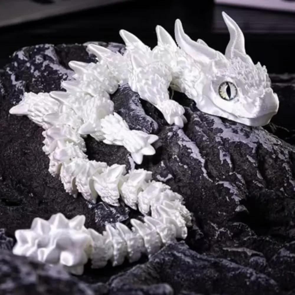 31.5cm 3D Printed Dragon Crafts Gift Desktop Ornament Articulated Dragon Home Office Decor Movable Joints Fidget Toy Adults Kids