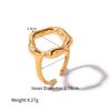 Yori Stainless Steel Hollow Lava Flower Open Ring For Women Fashion Daily Party Metal Comfortable Charm Daily Jewelry