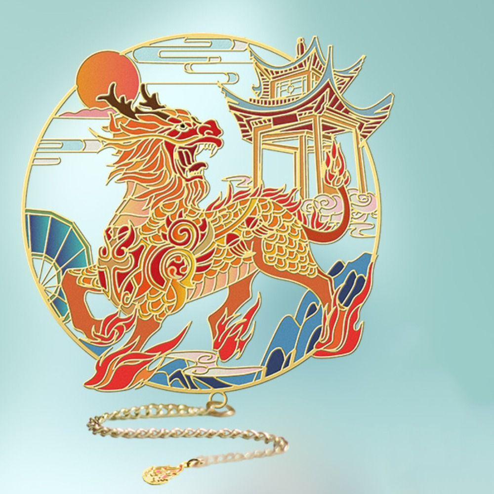 Cat Chinese Style Bookmark Dragon Tassel Book Page Marker Metal Book Clip  Journal Diary Decoration