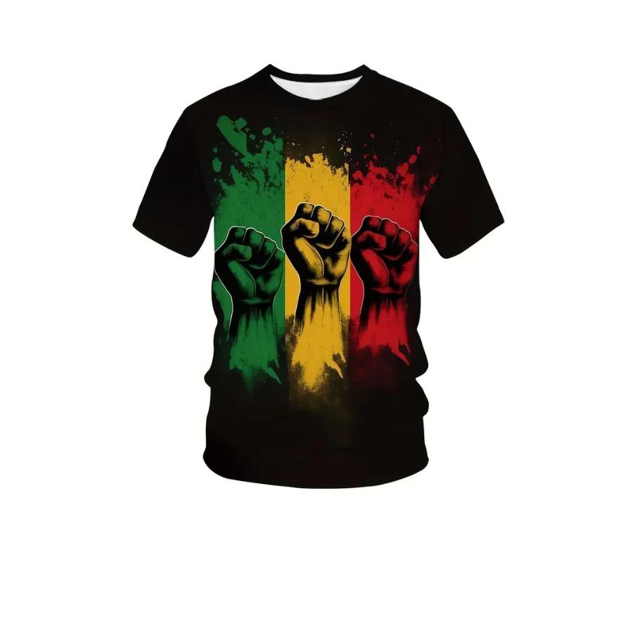 lus Size Mens Graphic Short Sleeve T-Shirt - Relaxed Fit, Crew Neck, Slight Stretch, Patterned Polyester Top for Outdoor Sport and Leisure