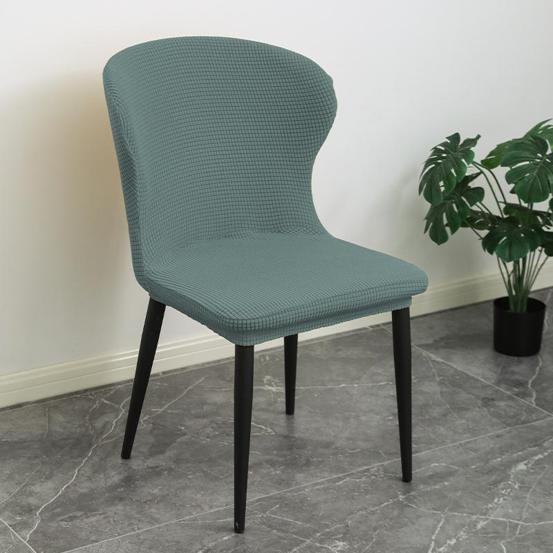 Curved Backrest Style Thickened Velvet Chair Cover Curved Dining Chair Cover Anti-fouling and Dustproof Stool Cover Universal for All Seasons