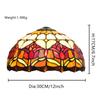 Ceiling Lamp Shade Replacement Only 12 Inch Red Pink Stained Glass Tulip Flower Style Lamp Shade Decorative for Table  Lampshade