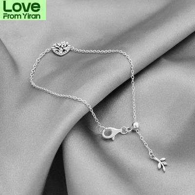 Luxury Jewelry Fashion Moments Sterling 925 Silver Heart Family Tree Clasp Chain Bracelet Elegant Love Popular High Quality Gift