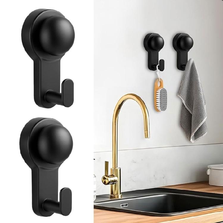 Practical Shower Hook 5kg Load Rustproof Metal Suction Hangers Rusts Resistant Bathroom Hook For Tile Walls