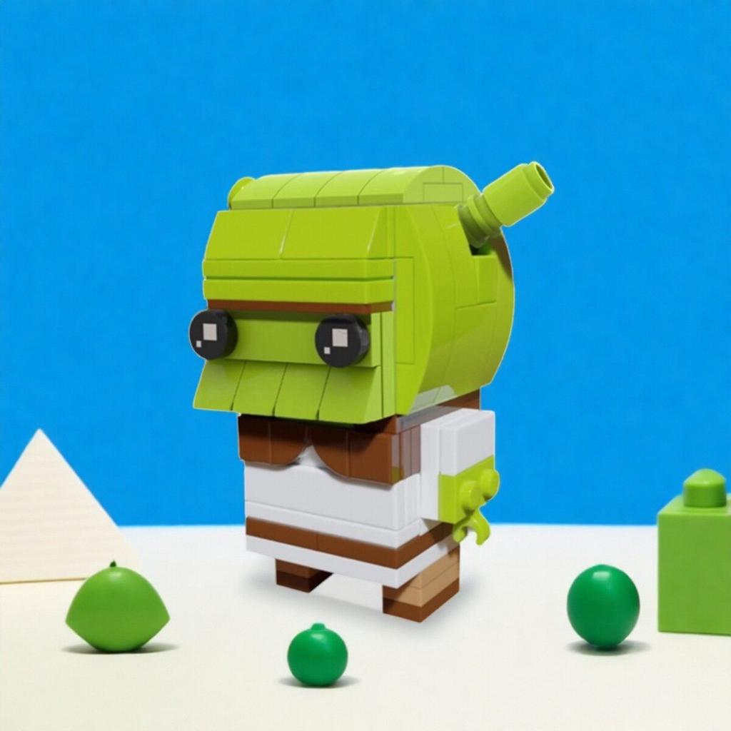 Film Anime Figur Grünes Sumpfmonster Brickheadz Baustein MOC Cartoon Monster Shrek Modell Kinder Puzzle Spielzeug Geburtstagsgeschenk