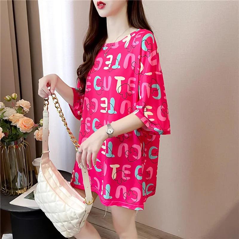 

летняя винтажная футболка с принтом Мода Женская Оверсайз Графические Длинные Футболки Y2k Топы Харадзюку хип-хоп Уличная одежда молодежная XXL