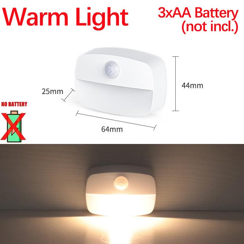 1-4PCS LED Night Light with Motion Sensor Cabinet Lamp Wireless Bedside Nightlight Battery Power,Bedroom Closet Stairs Lighting