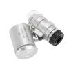 60X Magnification Pocket Microscope Adjustable Length Metal Material Mini Microscope LED Light Magnifier Loupe Lab Accessories