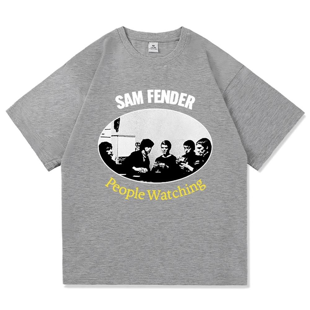

Футболка Sam Fender People Watching 2025 Tour Чоловічий_жіночий одяг Ретро Хараджуку Висока якість Короткий рукав Великий розмір Вільний м який 4XL