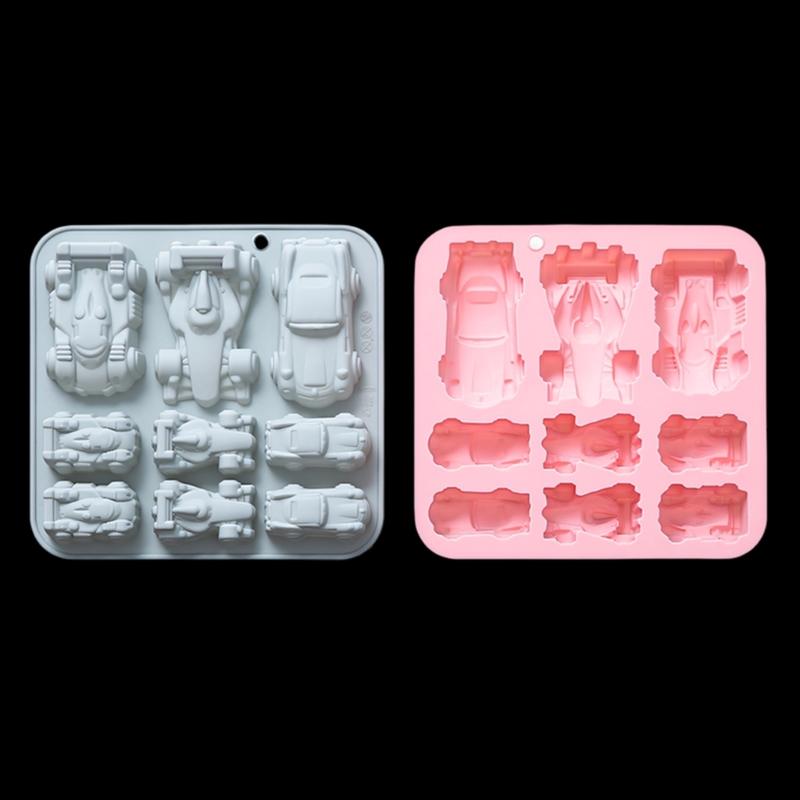 Stampo per Ghiaccio Auto da Corsa Stampini in Silicone 9 Cavità Stampini in Silicone per Automobile Per Fare Cioccolatini Dessert Cocktail Bevande