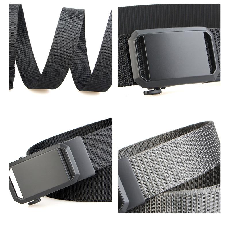 Premium Men's Tactical Belt New Automatic Buckle Canvas Belt Durable Tactical Workwear Belt for Men Outdoor Training Pants Belt