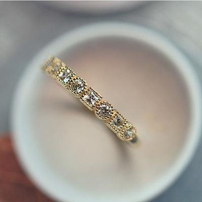 Handmade Jewelry Source Copper Plated 14K Gold Ring Exquisite Retro Versatile and Delicate Ring