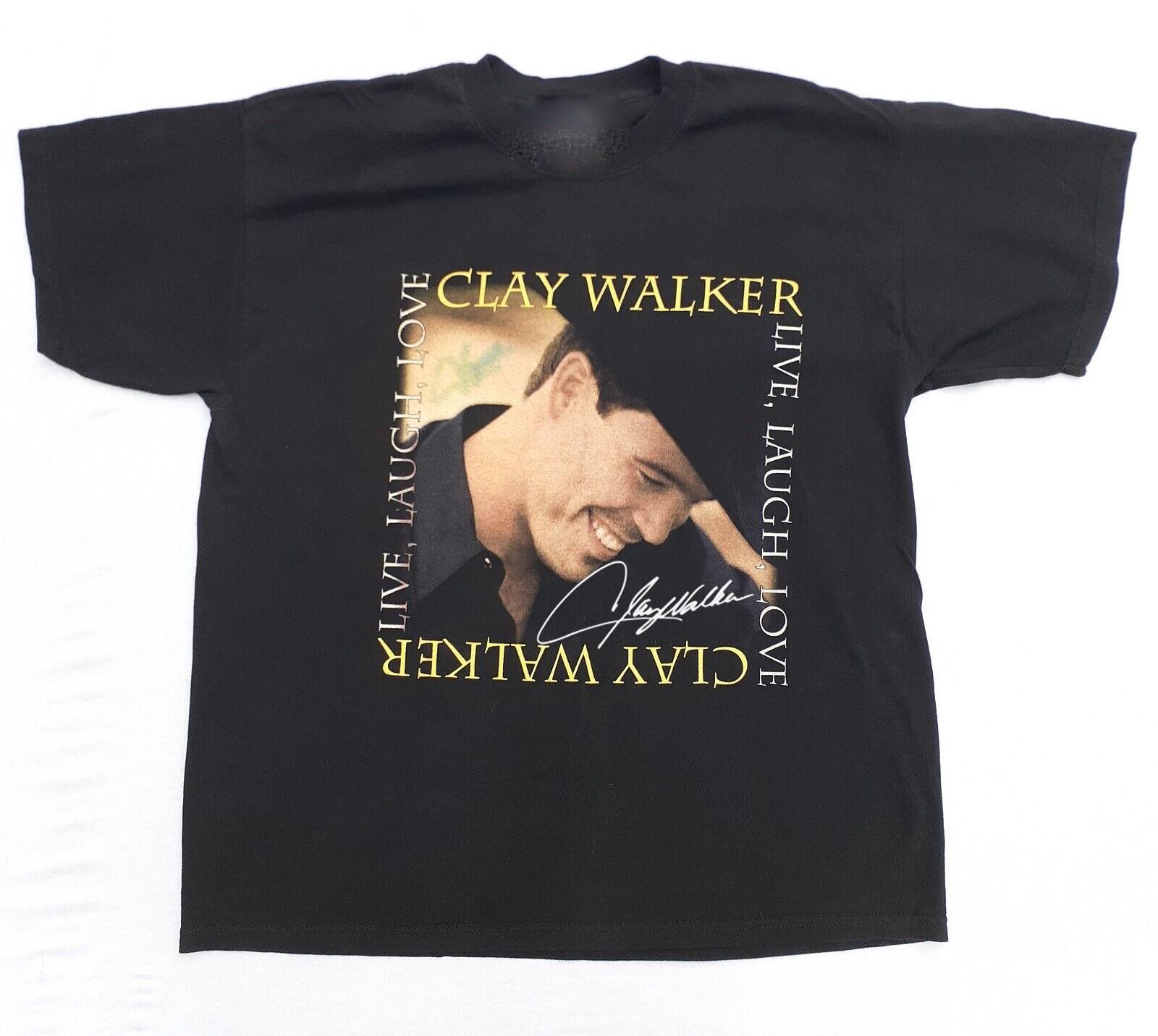 Vintage Clay Walker Live Laugh Love Cotton S-4XL Unisex Black Tee Shirt TU758 XXXL