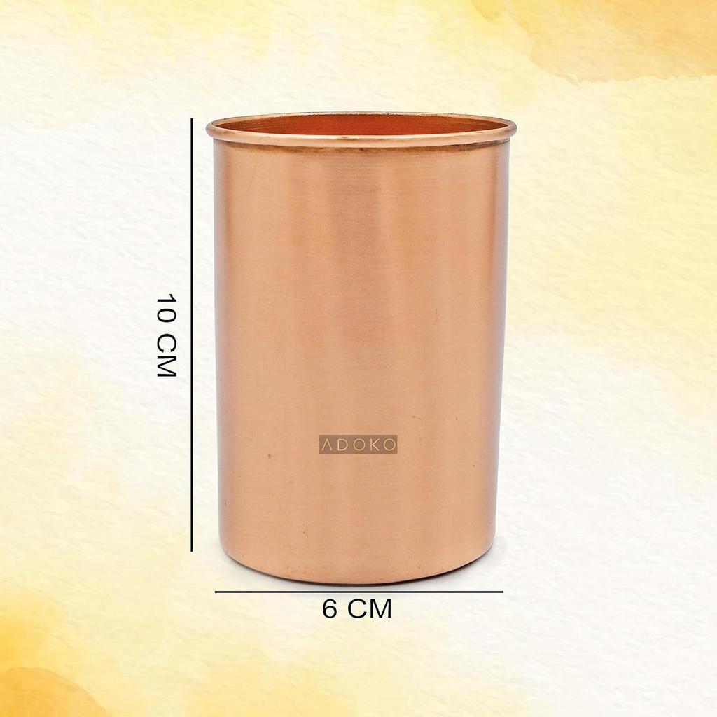 Pure Copper Water Jug 2 Litre with 1 Copper Glass (300ml) | Ayurvedic Copper Pitcher Set for Drinking & Storage for Health & Wellness