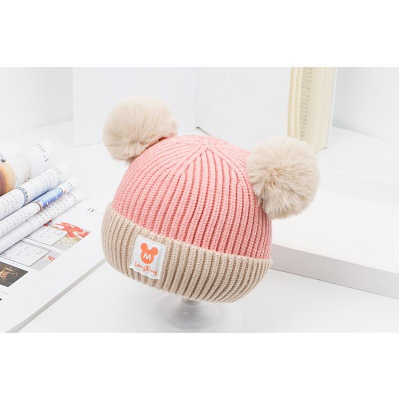 Pălărie pentru bebeluși Toamnă și iarnă Pălărie din lână pentru bebeluși Strat dublu 1-3 ani Copii Băieți și fete Pălărie tricotată Pălărie pentru copii pentru adulți