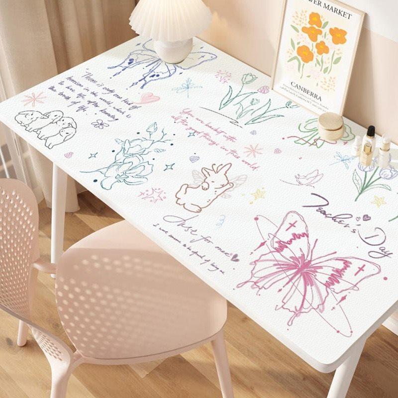 1pcs Desk pad, student girl, no wash, waterproof desk pad, study desk, high aesthetics, dressing table, makeup tablecloth Small