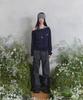 Tansanmageunesyum Songi Songi X Tansan One-Shoulder Eyelet Long Sleeve (Navy)