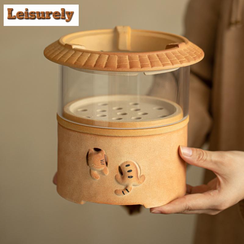 Chinese Cattery Coarse Pottery Tea Warmer Holder Candle Heater Stove Kettle Stand Boiling Water Carbon Furnace Chinese Tea Set