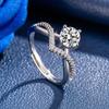Princess Crown 1-Carat Simulated Moissanite Diamond Ring with Round Band - Elegant Little Fragrance Style.