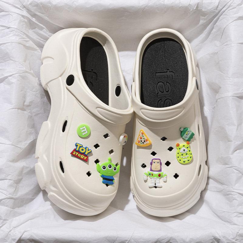 Hole shoes women's summer cartoon cute thick-soled beach outdoor non-slip baotou beach cool slippers