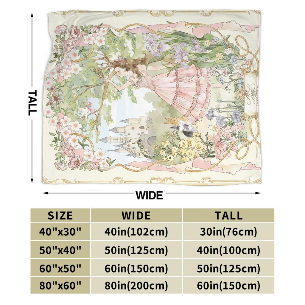 Border Painting Art Girl Blanket  Super Soft Novelty Plush Bedding Throws For Girls Boys Outdoor Flannel Bedspread Bed Cover
