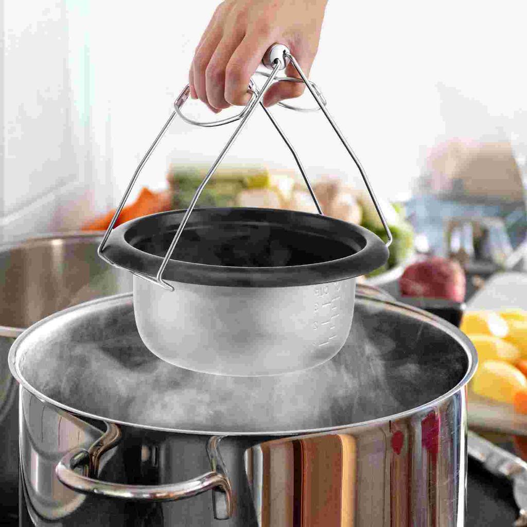 304 Rustfritt Stål Varmrett Tallerken Skål Klype Grytegriper Kjøkken Anti-Varm Dampklype Praktisk Verktøy for Sikkerhet mot Varmt