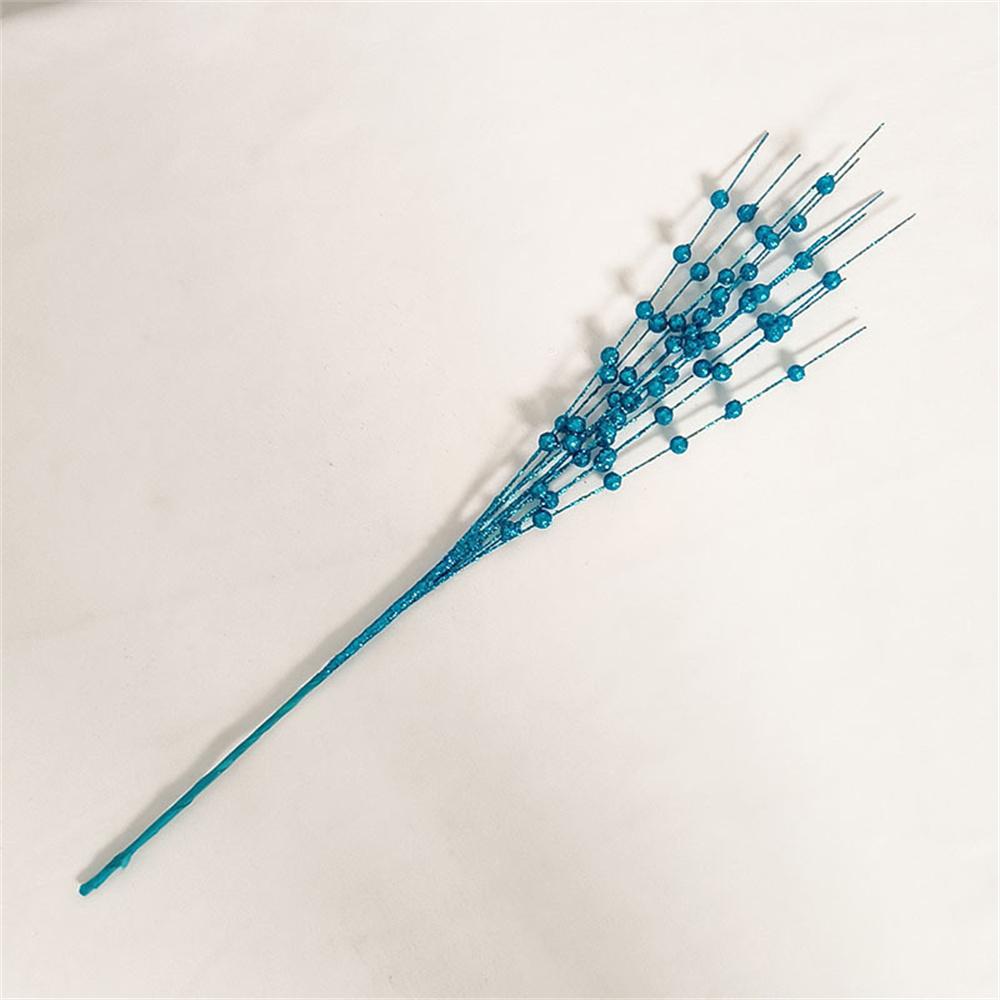 

1 шт. 12 вилок, блестящие ягоды, листья, украшение на рождественскую елку, сушеная ветка, коралловый золотой порошок, цветочный материал, декор для новогодней вечеринки синий