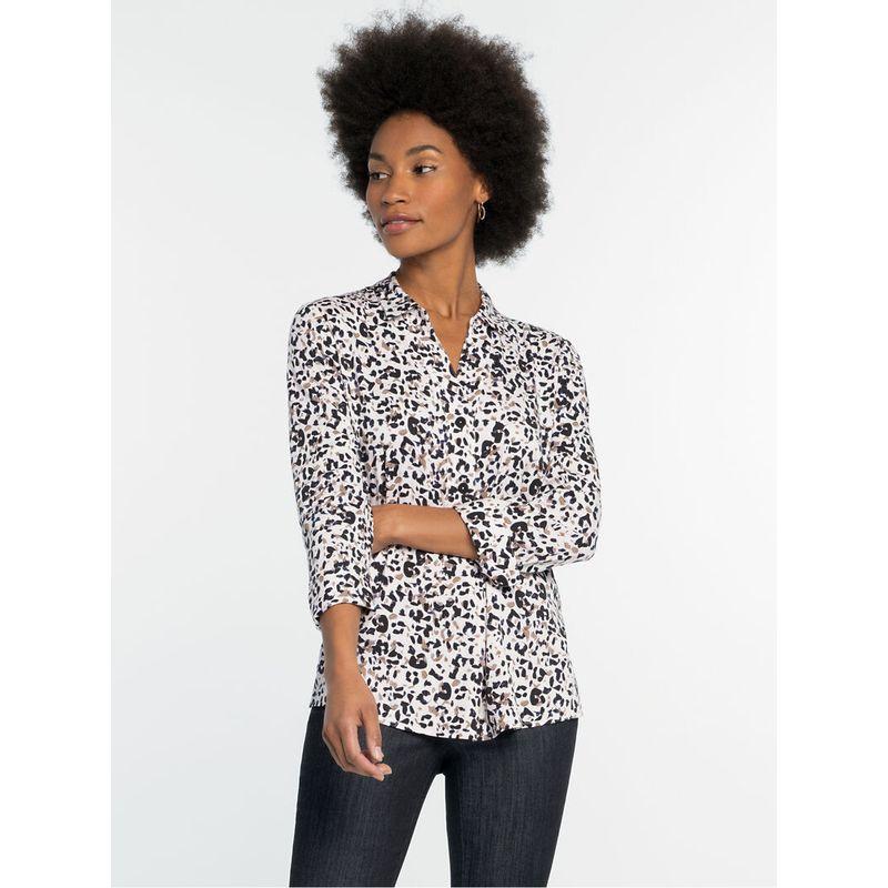 

Woven Cotton Eight-Quarter Sleeve European and American plus Chubby Girl Shirt Letter pattern 3XL