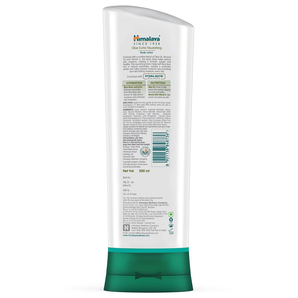 Himalaya Olive Extra Nourishing Body Lotion 200ml Deep Hydrating Skin Moisture Restore Smooth Soft
