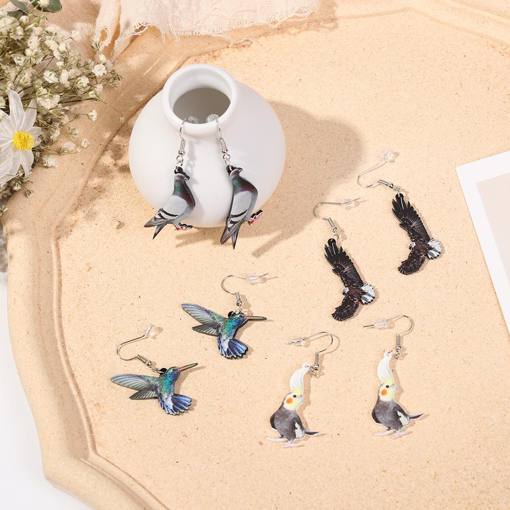 Fashion Acrylic Parrot Animal Jewelry Eardrop Bird Earrings Earbob