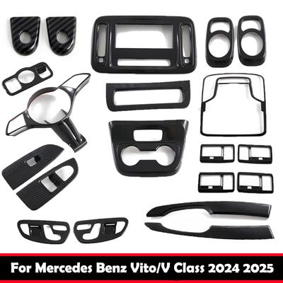 LHD Für Mercedes Benz Vito /V-Klasse 2024 2025 Innenraum Lenkrad Türgriff Fensterheber Becherhalter Dekorationsabdeckung