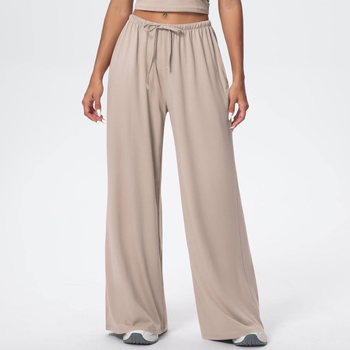 

Breathable Wide-Leg Loose Casual Yoga Pants with Elastic Drawstring for Women Medium
