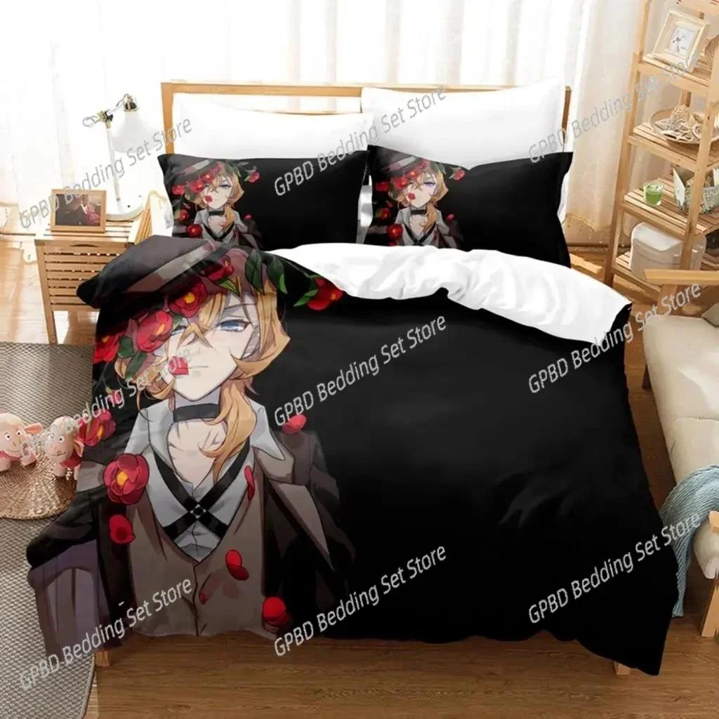 3d Print Anime Bungo Stray Dogs 3D Bedding Set Duvet Cover Pillowcases Single Twin Full Queen King Size Home Decor Quilt Boys Gi