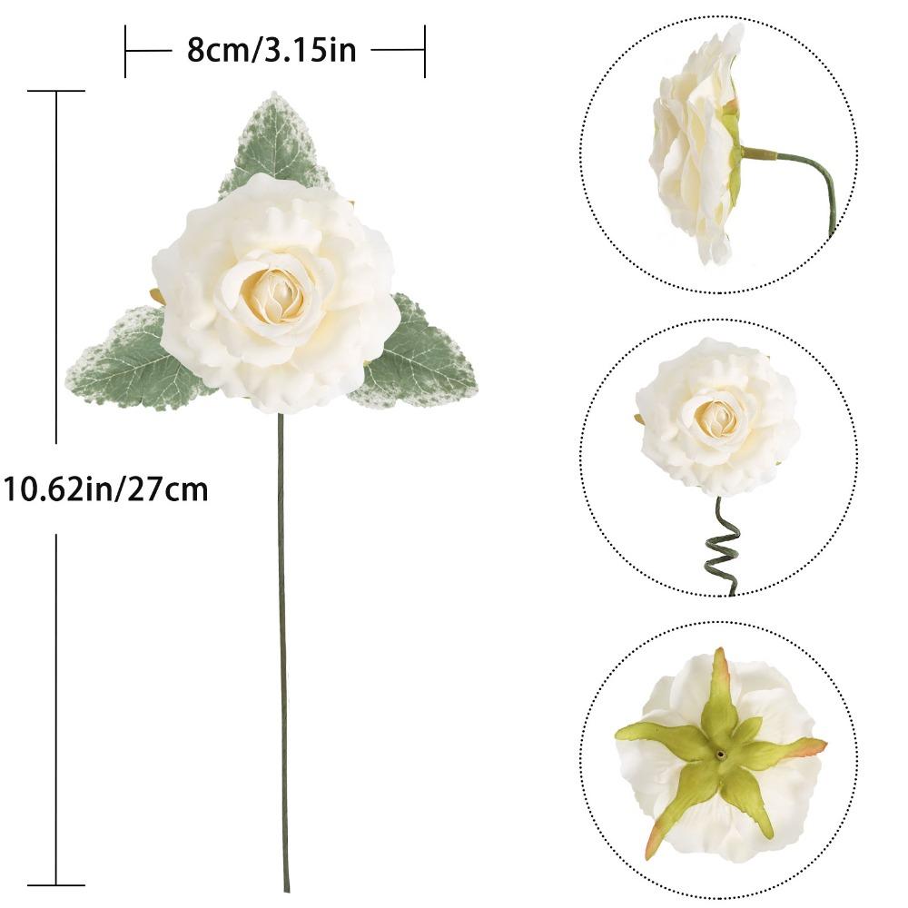 25 Bucăți Trandafiri Artificiali cu Aspect Real Flori Mătase Trandafiri Falsi pentru Buchet de Nuntă DIY, Petrecere a Miresei, Aranjamente Florale, Decorațiuni Mese Petrecere