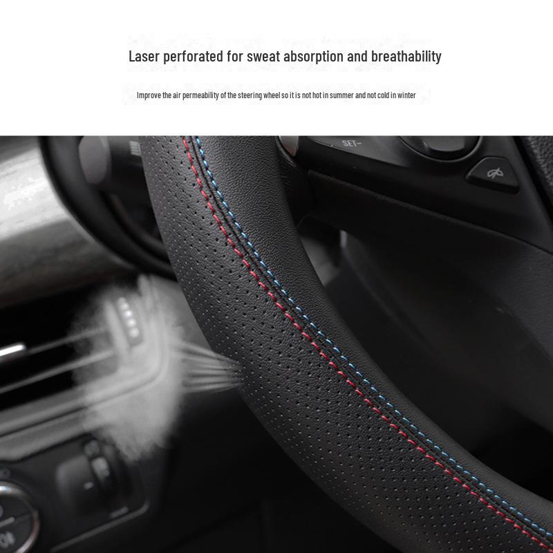 Universal Genuine Leather Steering Wheel Cover for Tesla Model 3, X, S - All Seasons