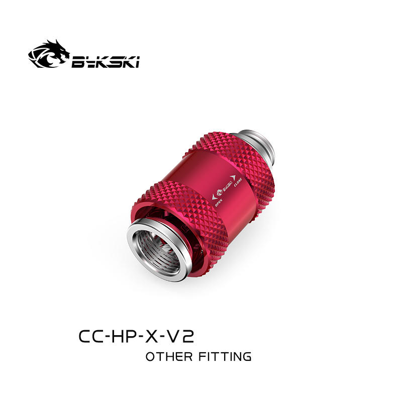 

Bykski Hand-Tighten Water Drain Stop Valve Switch G1/4 Female Thread for Computer Cooling System Connector Fitting B-DV-CEV2 червоний