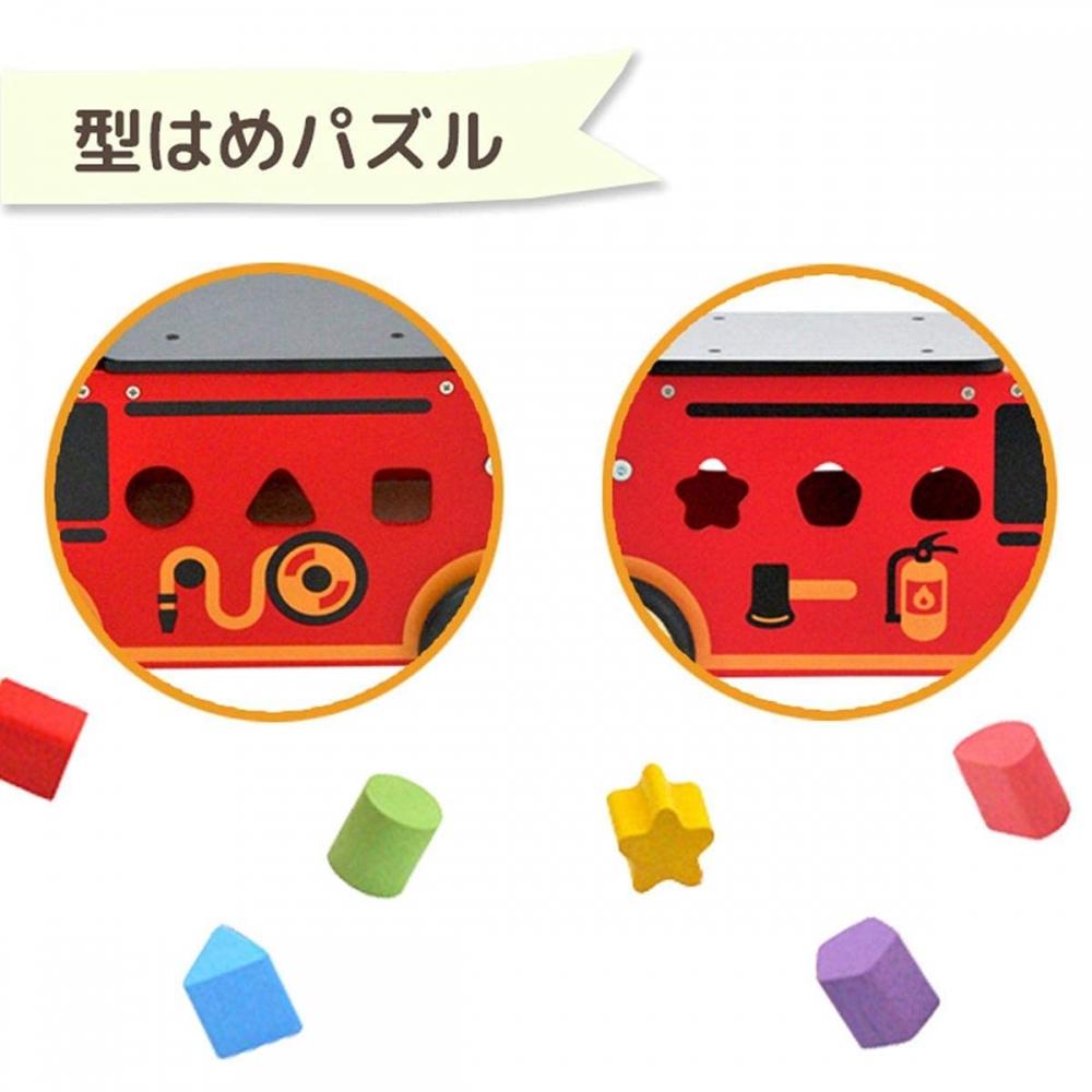 Wooden Toy Wheelbarrow Baby Baby Rattle Baby Rattle Wooden Vehicle Puzzle Shape Puzzle Shape Puzzle Toy [Im TOY] Walker & Ride Fire Truck Birthday Pre