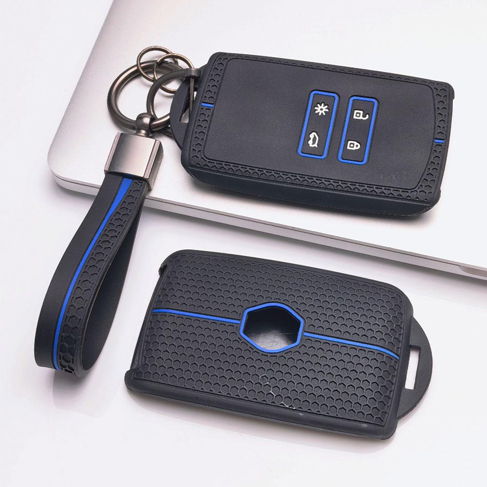 Key Cover for Renault Koleos Kadjar Arkana Clio Megane Captur Zoe Scenic with Keychain Anti-Scratch Guard Shockproof Protection Soft Grip Texture