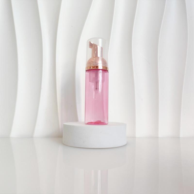 60ml Red Translucent Mousse Dispenser: Cosmetic Brush Foam Bottle for Face Wash and Travel Use