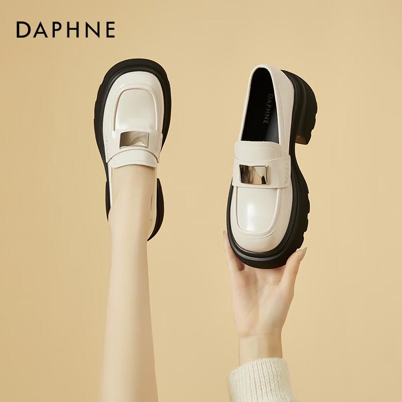 Daphne Women s British Style Chunky Heel Platform Loafers EU 36
