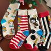 Japanese-Inspired Cute Cartoon Socks for Women - Trendy Long Pile Socks with Creative Designs, Perfect for Spring & Autumn, Korean Style