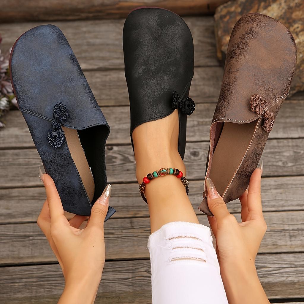 2025 Spring/Summer New Collection: Women's Square-Toe Elegant Flat Sandals with Vintage-Style Knotted Buckles